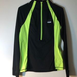 black and lime green Victoria Secret quarter zip